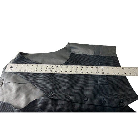 Steve Harvey Celebrity Edition Men Large Black Gray Houndstooth Vest Formal Wear - Picture 5 of 10